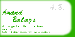 amand balazs business card